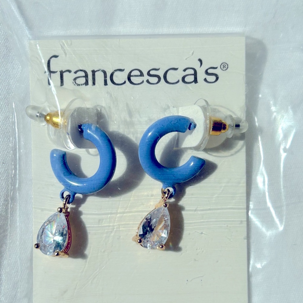 Abbey Crystal Drop Hoop Earrings